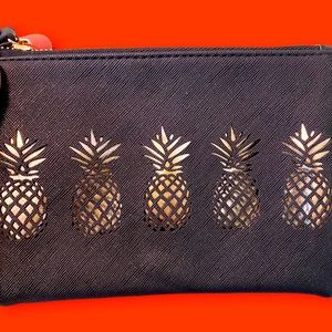 NWOT Black Wristlet with Gold Pineapple Accents
